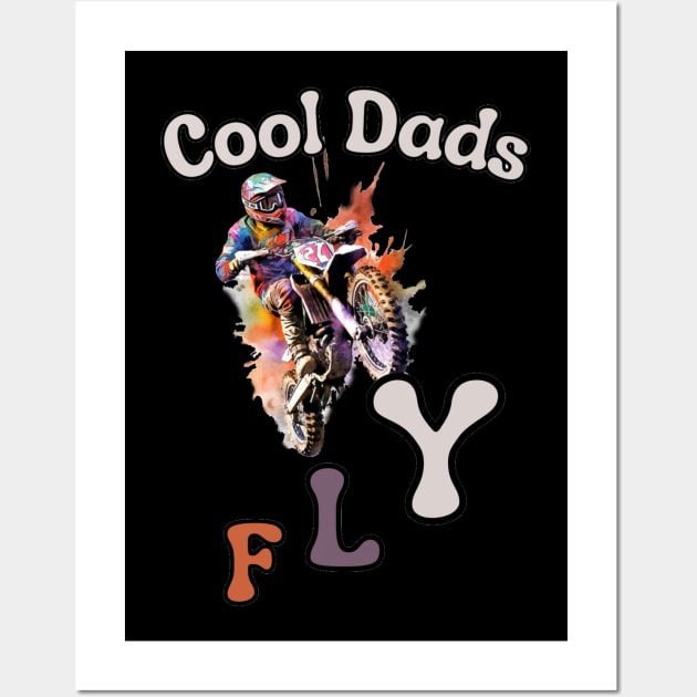 Motocross Cool Dad Dirt Bike Racer Wall Art by stickercuffs